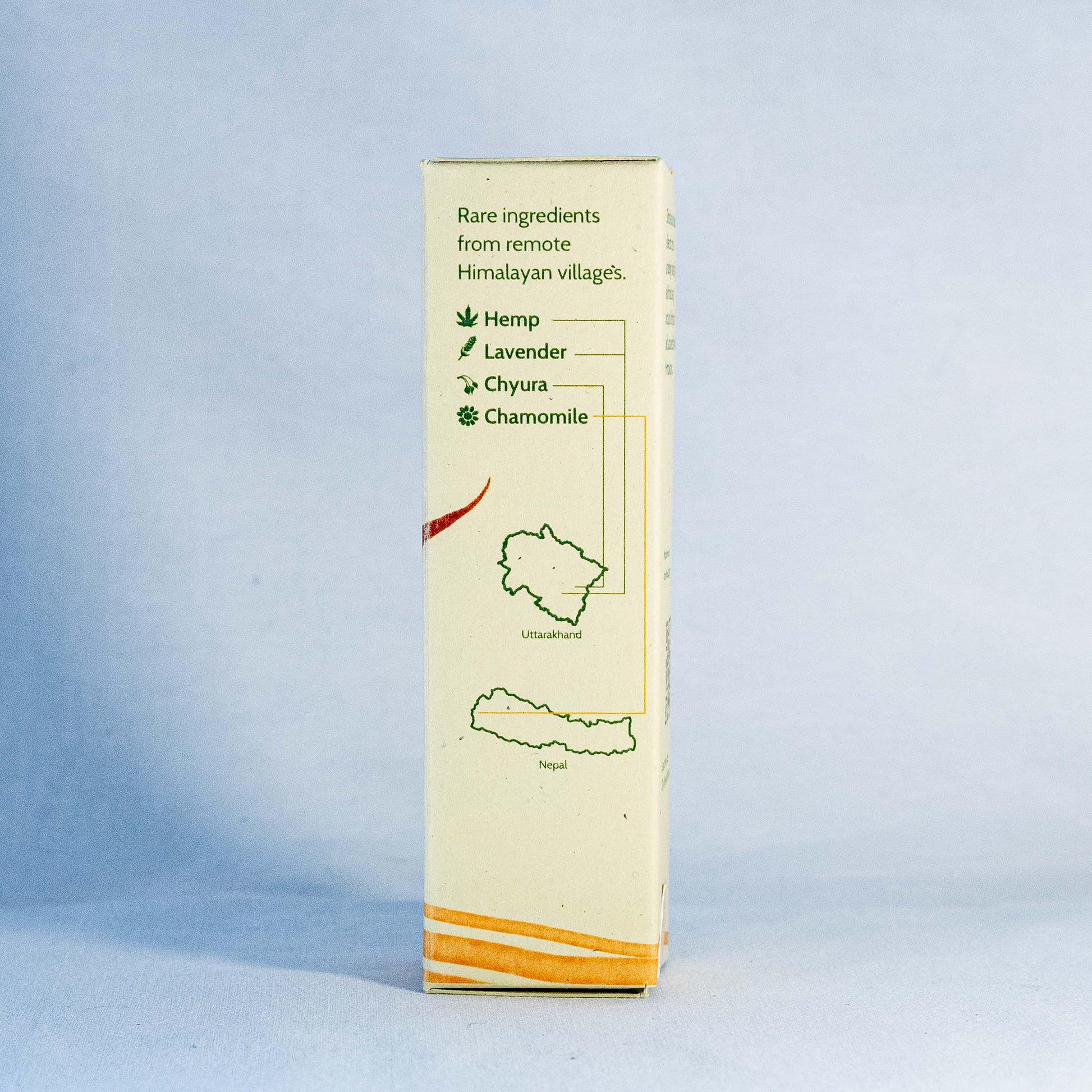 Product packaging with ingredients by a trending Indian skincare brand called Shrot listed on a light blue background