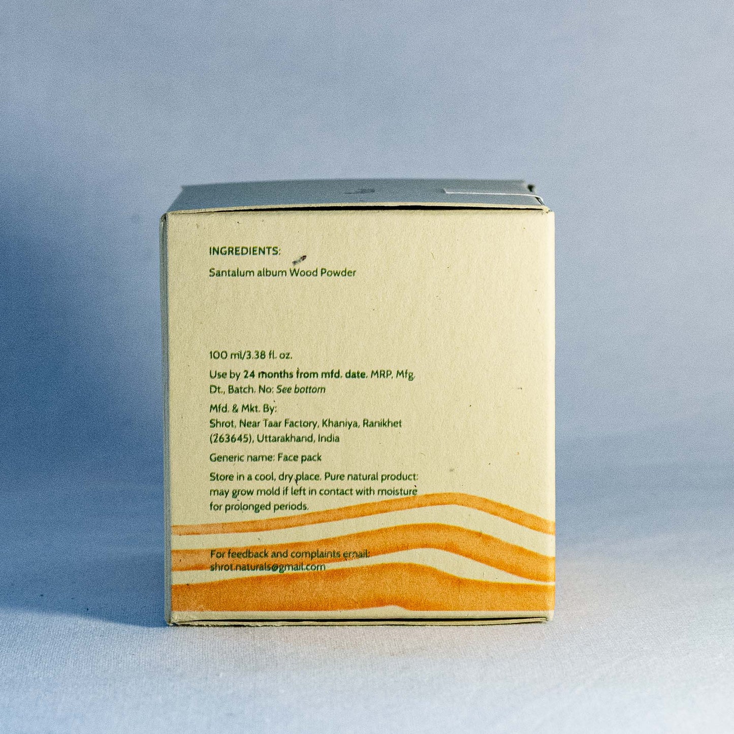 Box with text on a blue background