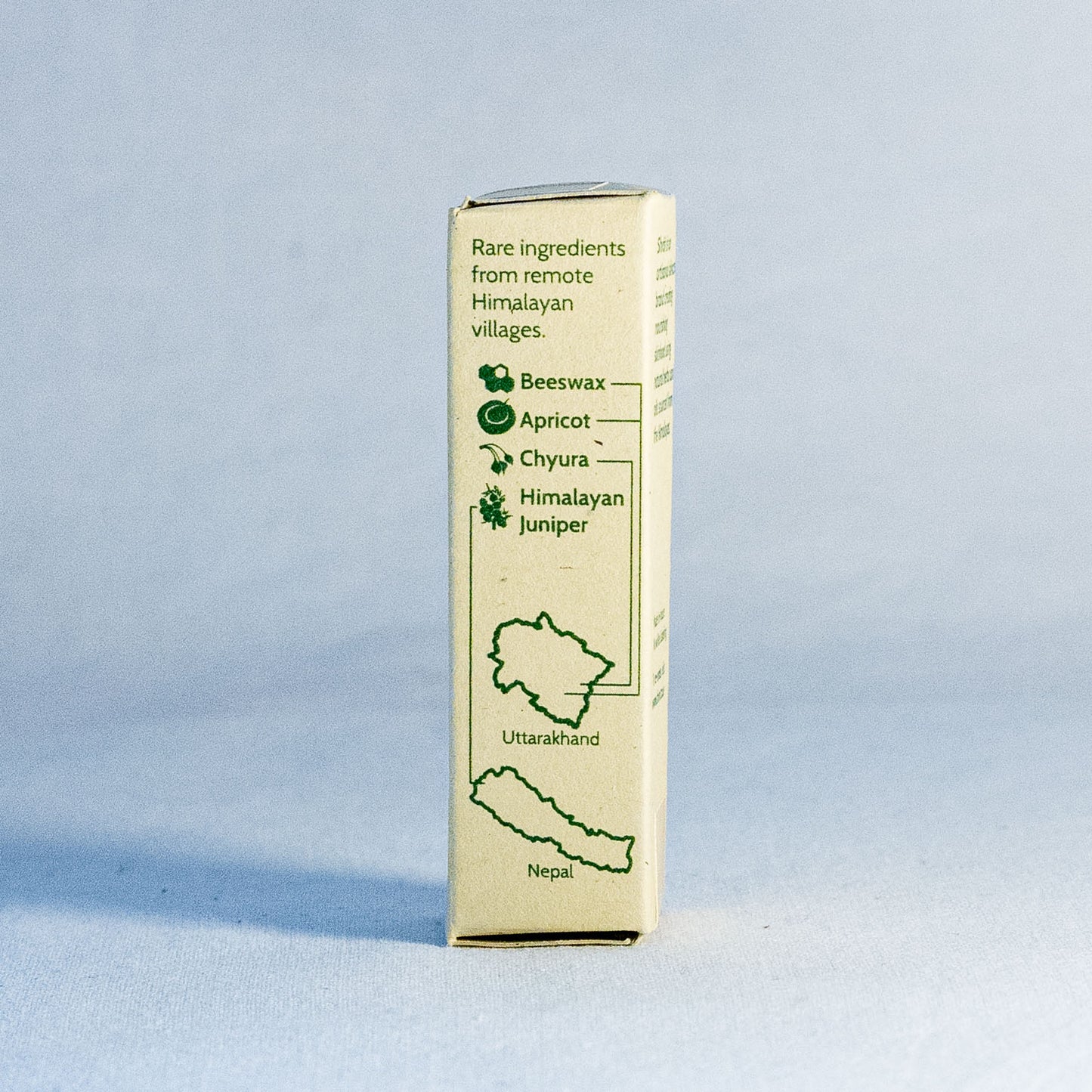 Product packaging with Himalayan ingredients by a natural skincare brand called Shrot on a light blue background