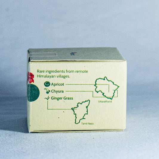 Natural Skincare Product packaging by Shrot with text on a light blue background by a trending Indian skincare brand called Shrot